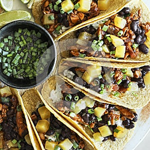 Homemade vegan taco food photography