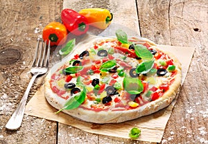 Homemade vegetarian Italian pizza