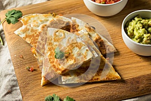 Homemade Vegetarian Quesadilla with Cheese photo