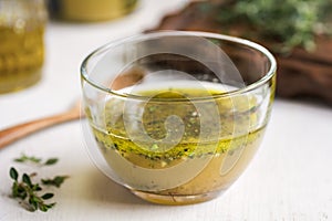 Homemade Vinaigrette with herb photo
