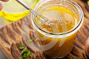 Homemade vinaigrette salad dressing