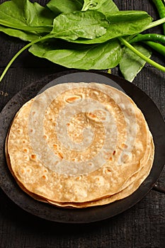 Homemade wheat flour Chapati.