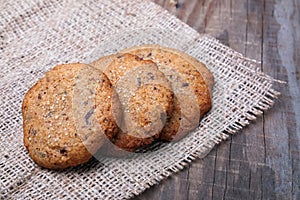 Homemade wholegrain coolies with chocolate