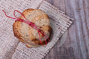 Homemade wholegrain coolies with chocolate