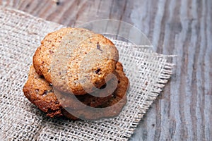 Homemade wholegrain coolies with chocolate