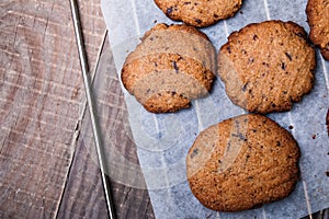 Homemade wholegrain coolies with chocolate