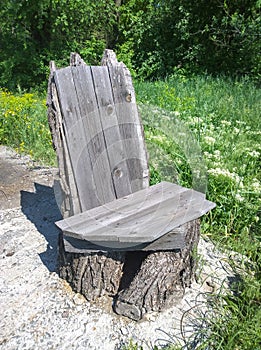 Homemade wooden chair