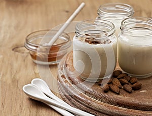 Homemade yogurt from almond milk