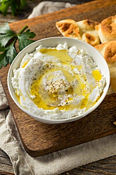 Homemade Yogurt Labneh Cheese Dip