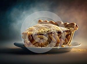 Homemede Apple Pie Slice. AI generated Illustration