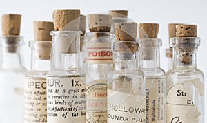 Homeopathic medicine bottles photo