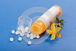 Homeopathic pills and Hypericum photo