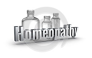 Homeopathy 3d word concept over white