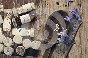 Homeopathy globules in hand
