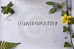 Homeopathy, homeopathy globules and bottles