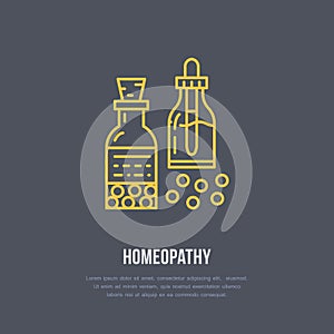 Homeopathy line icon. Vector logo for alternative medicine store
