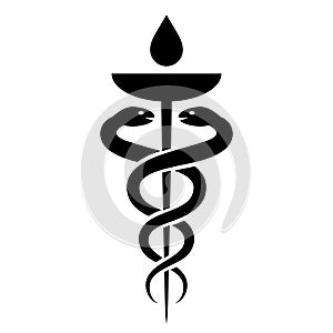 Homeopathy medical sign with snake