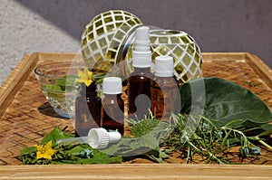 Homeopathy remedies bottles