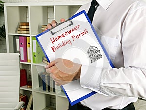 Homeowner Building Permit sign on the page