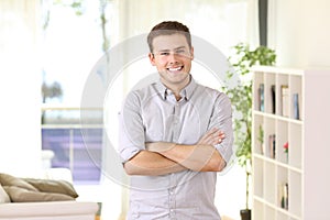 Homeowner portrait posing at home photo