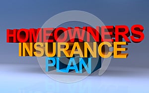 homeowners insurance plan on blue photo