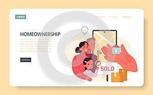 Homeownership concept. Flat vector illustration.