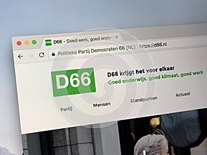 Homepage of Democrats 66 - D66