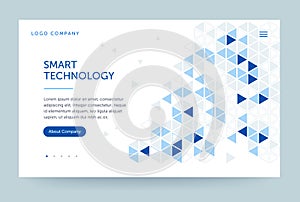 Homepage template. Header for website and mobile website. Concept of computer technology. Abstract geometric element