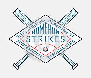 Homerun strikes colored illustration photo