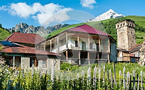 Homes in Adishi, a village in the Svaneti region of Georgia photo