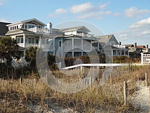 Homes along Wrightsville Beach North Carolina