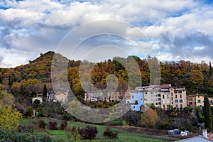 Homes in a small touristic town, Montferrat, France. photo