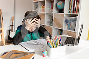Homeschooled boy under stress