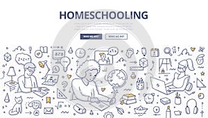 Homeschooling Doodle Concept