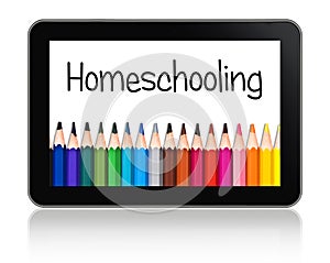 Homeschooling written on a tablet