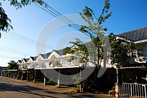 Hometown and blue sky in afternoon time