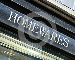 Homewares sign photo