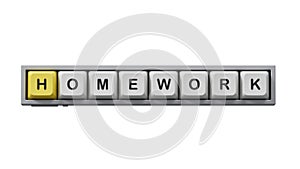 Homework.3D illustration of Computer keyboard keys.