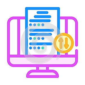 homework submission online learning platform color icon vector illustration photo