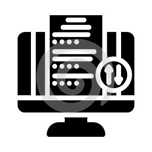 homework submission online learning platform glyph icon vector illustration photo