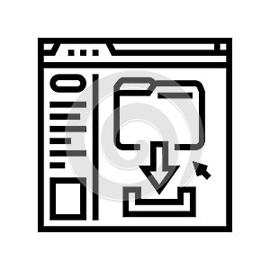 homework submission online learning platform line icon vector illustration