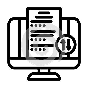 homework submission online learning platform line icon vector illustration photo