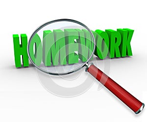 Homework Word Magnifying Glass Project Lesson Assignment