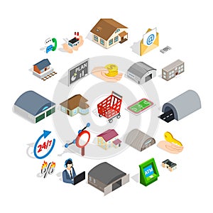 Homey icons set, isometric style