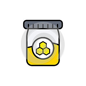 Homey jar flat vector icon sign symbol