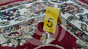 Homicide CSI Crime Scene Photography - Earring and Forensic Marker