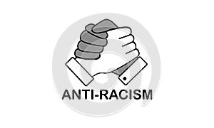 Homie handshakes anti-racism vector symbol