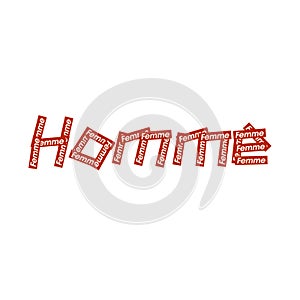 Homme and Femme, French means Male and women photo