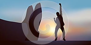 Principle of the revolution with the symbol of the victory of David against Goliath.