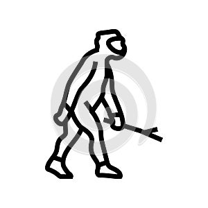 homo erectus human evolution line icon vector illustration